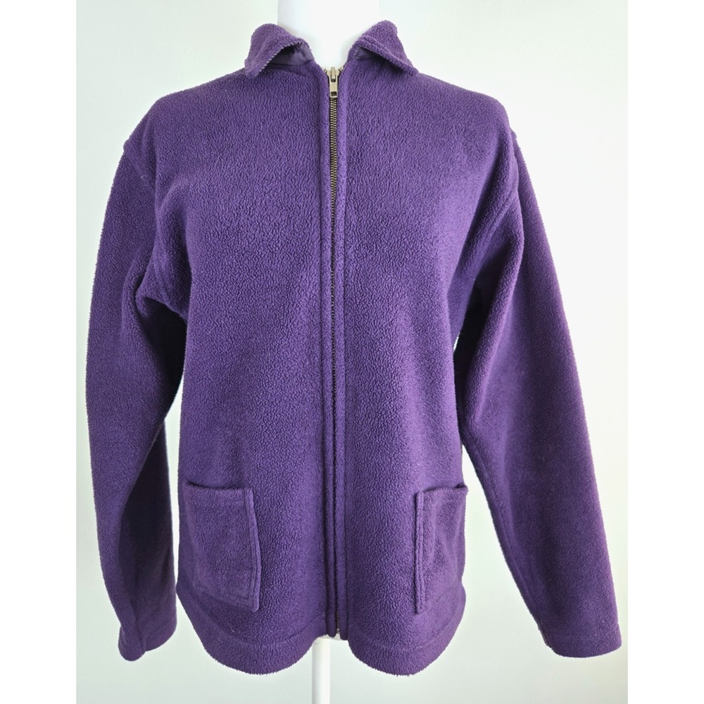 Vintage Cherokee Collared Long Sleeves Fleece Full Zip Sz XL Purple Y2K Retro